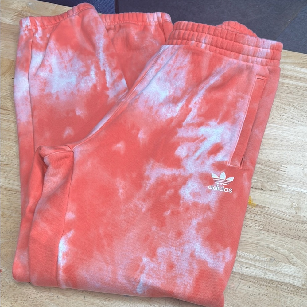 Adidas womens Tie-Dye Joggers - Orange